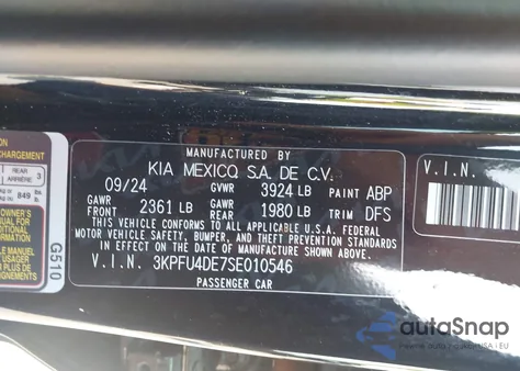 2025 Kia K4 Ex z USA, uszkodzony, nr VIN 3KPFU4DE7SE010546